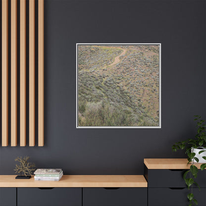 Arid Landscape with Winding Path - Unique Stretched Canvas Wall Art - Art By Earth