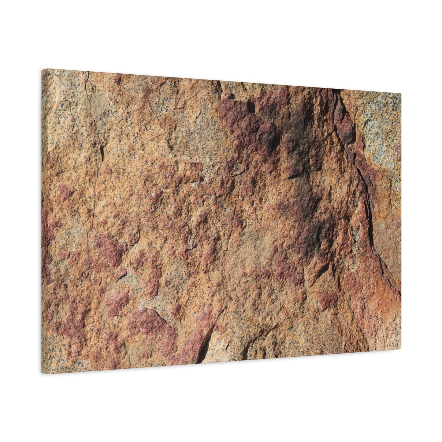 Lithic Veins of Ember - Unique Frameless Canvas Wall Art - Art By Earth