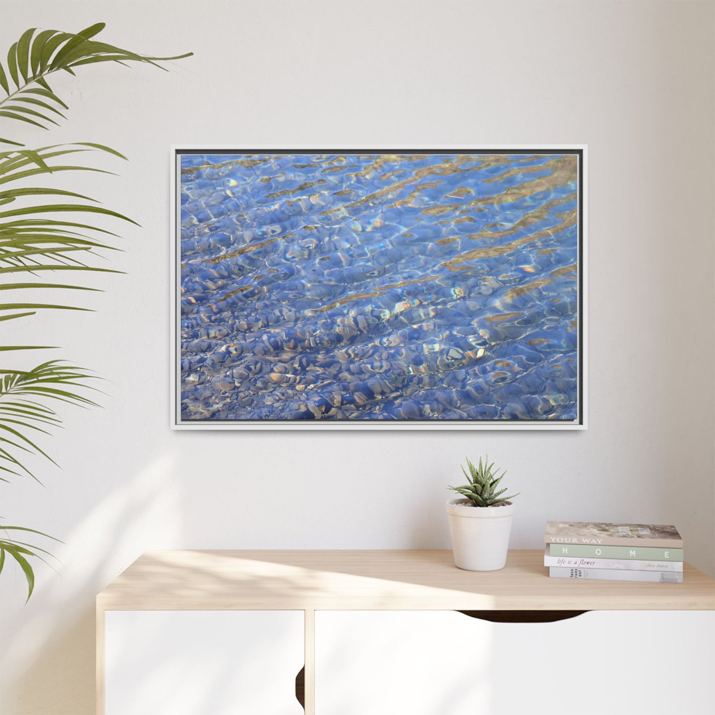 Aqua Fragments - Unique Stretched Canvas Wall Art