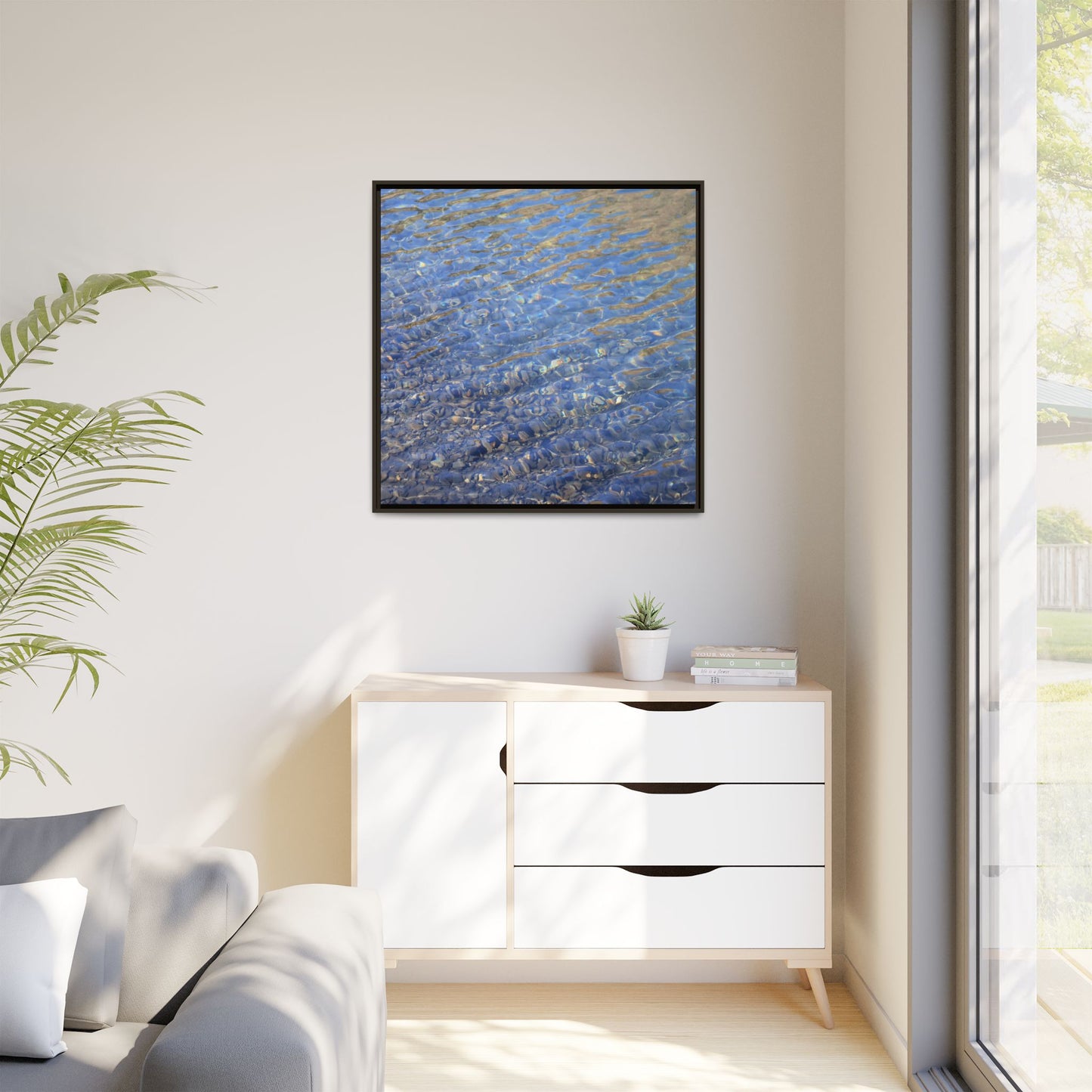 Aqua Fragments - Unique Stretched Canvas Wall Art
