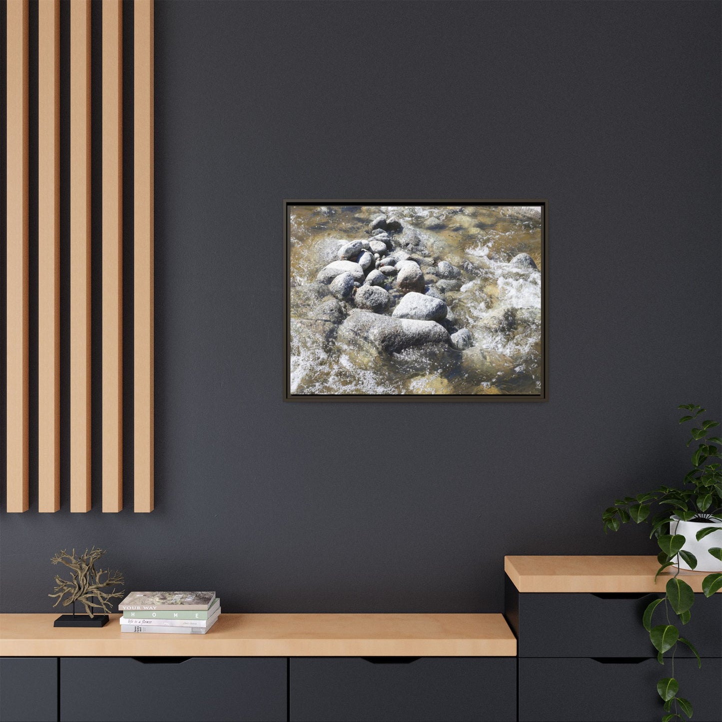 Mountain Stream Flow - Unique Stretched Canvas Wall Art - Art By Earth