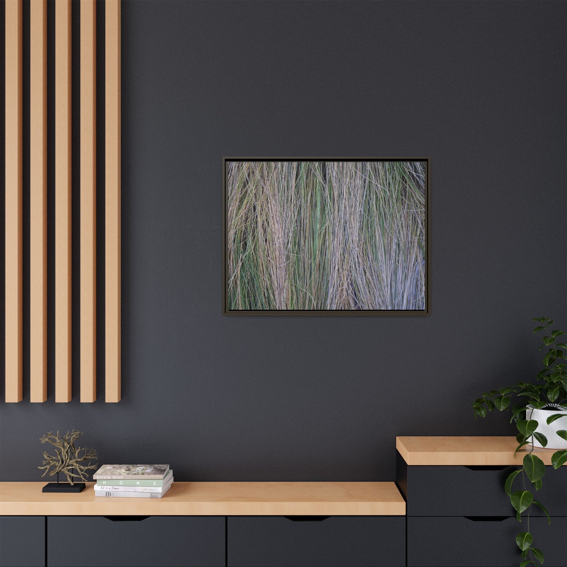 Whispers of Silver Grass - Unique Stretched Canvas Wall Art - Art By Earth