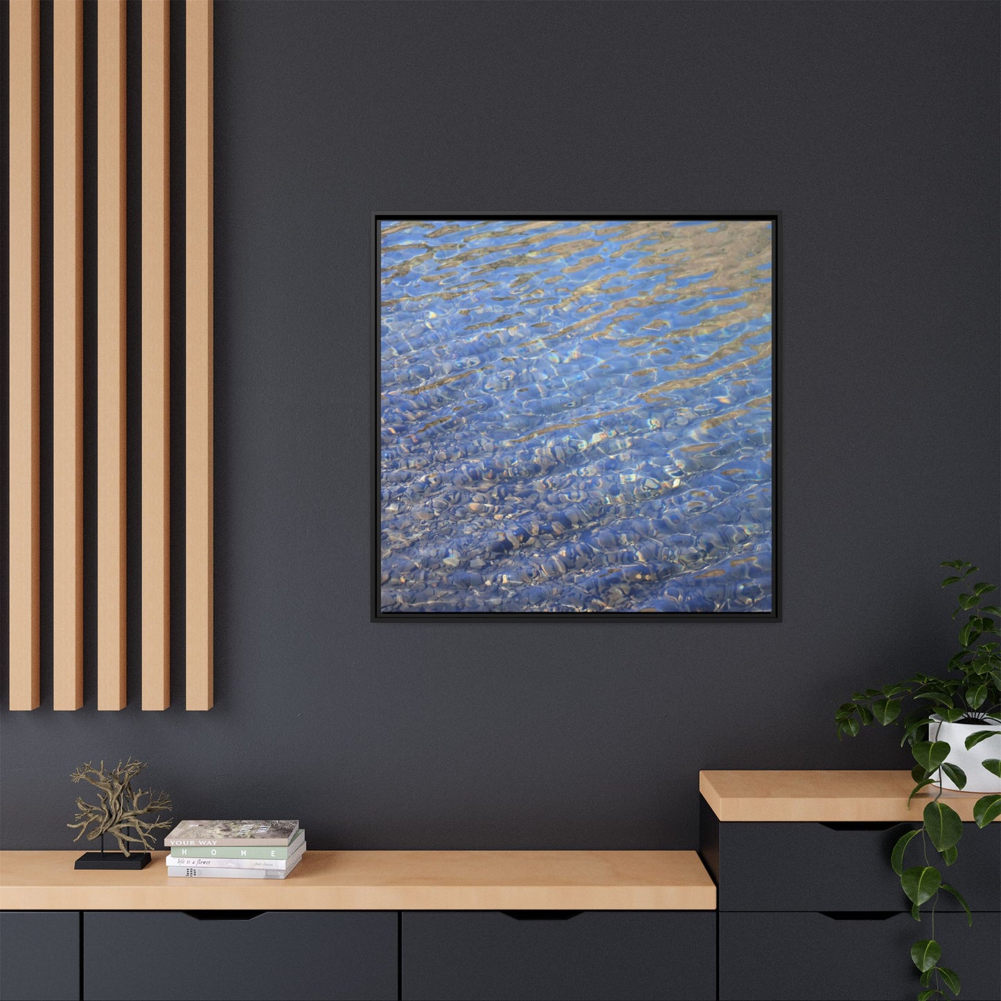 Aqua Fragments - Unique Stretched Canvas Wall Art