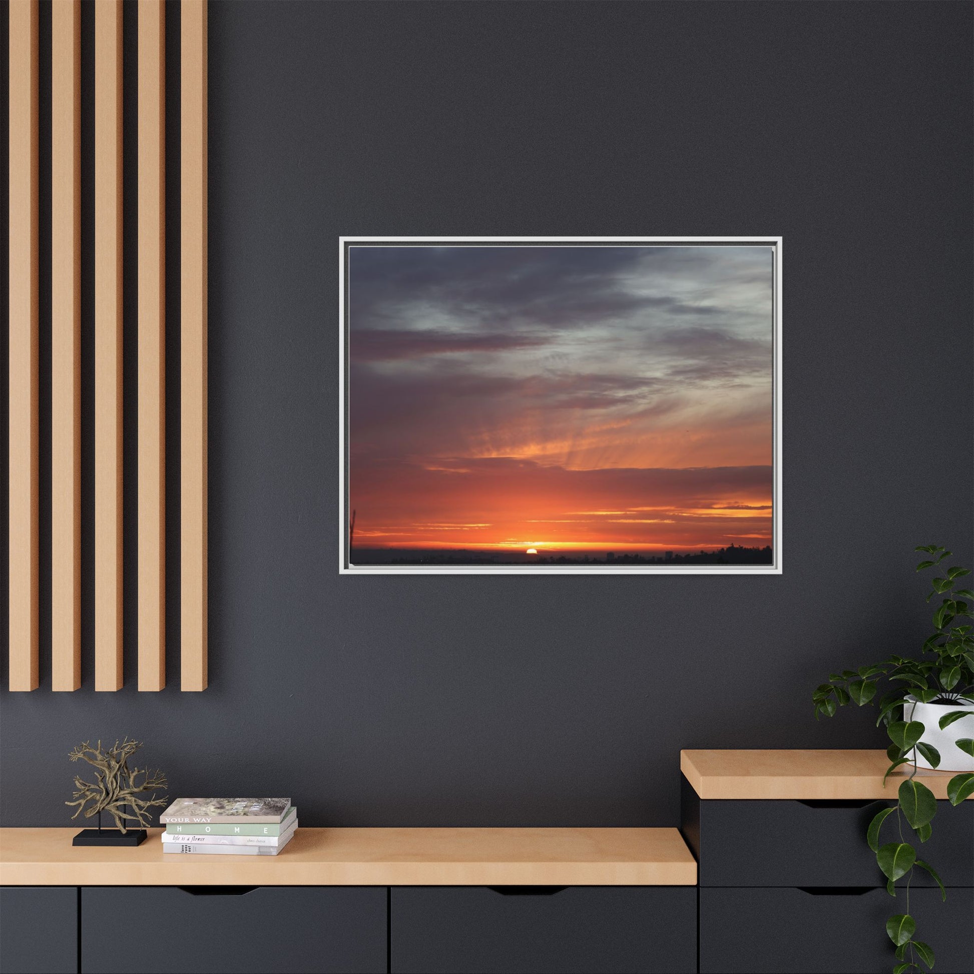 Fiery Horizon - Unique Stretched Canvas Wall Art - Art By Earth
