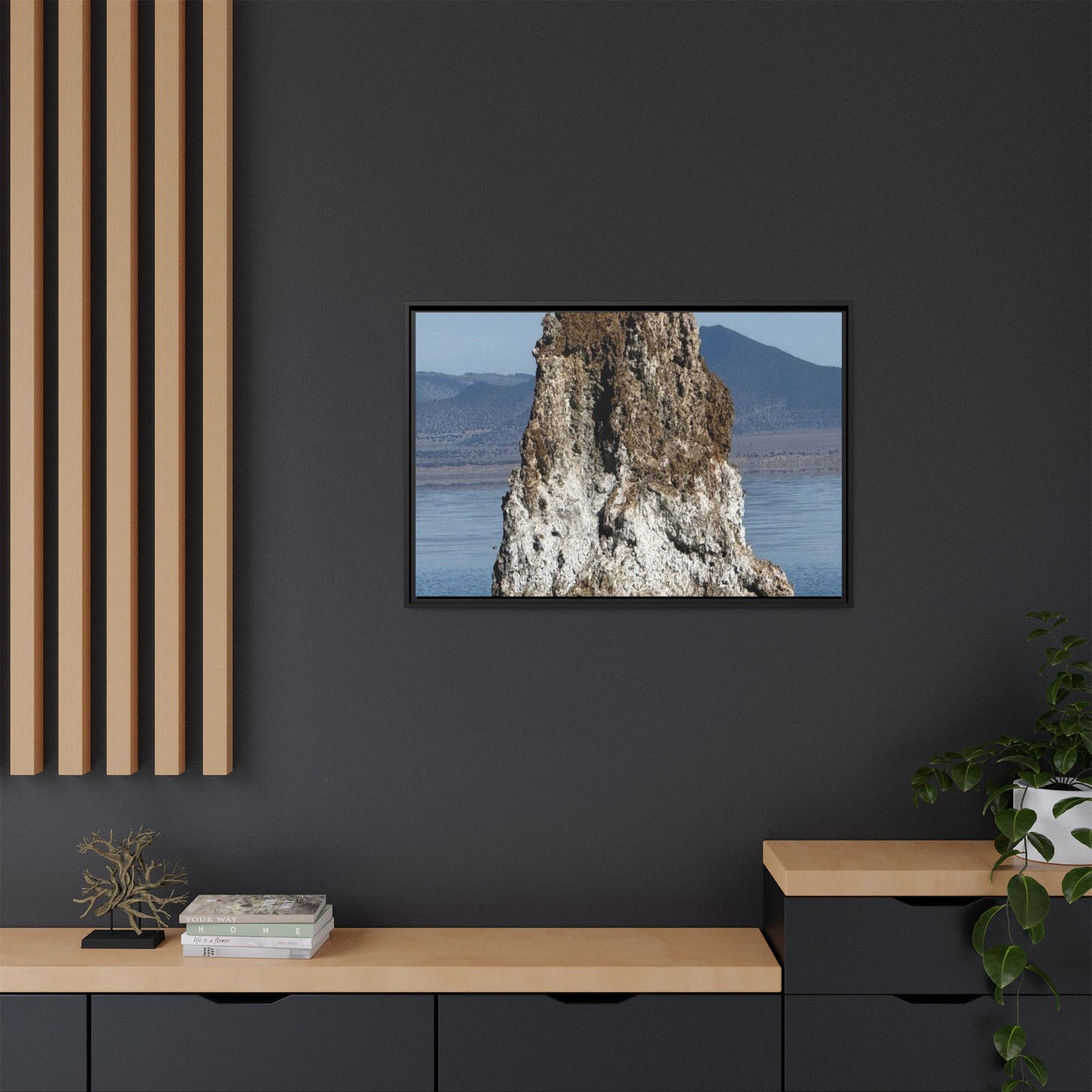 Tufa Tower Reflection - Unique Stretched Canvas Wall Art