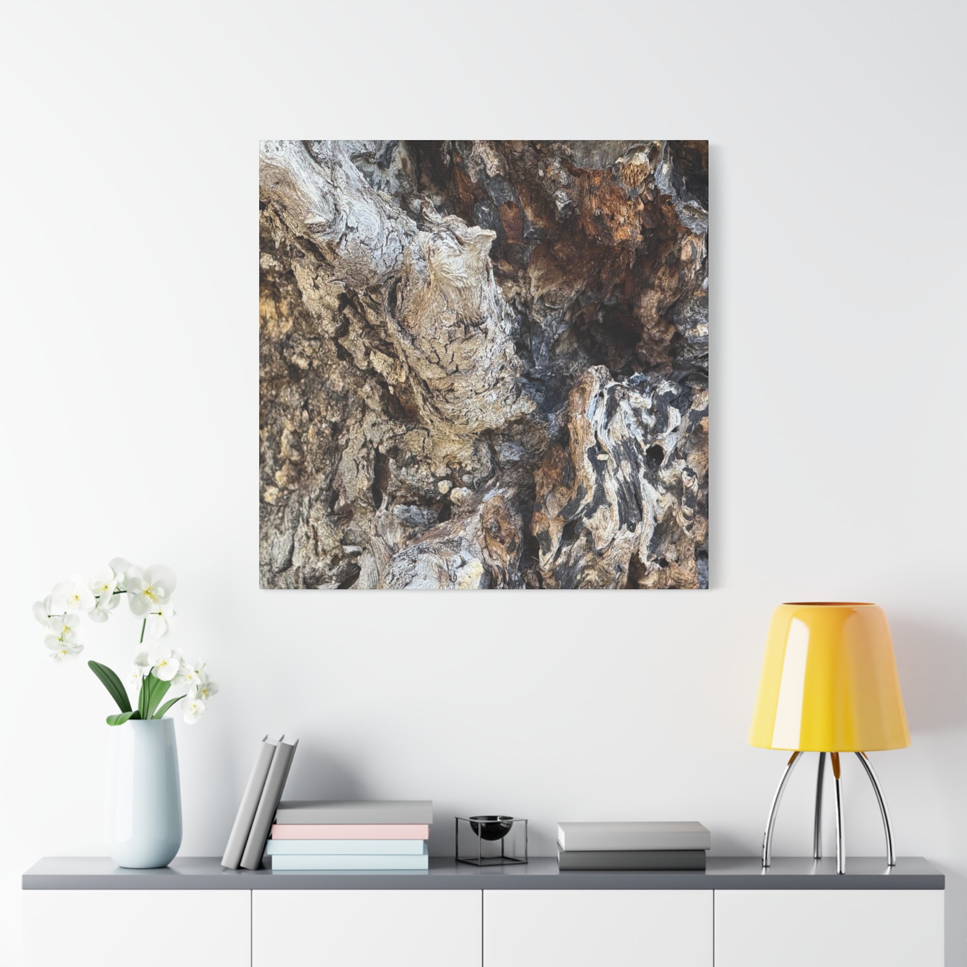 Weathered Bark Texture - Unique Frameless Canvas Wall Art - Art By Earth