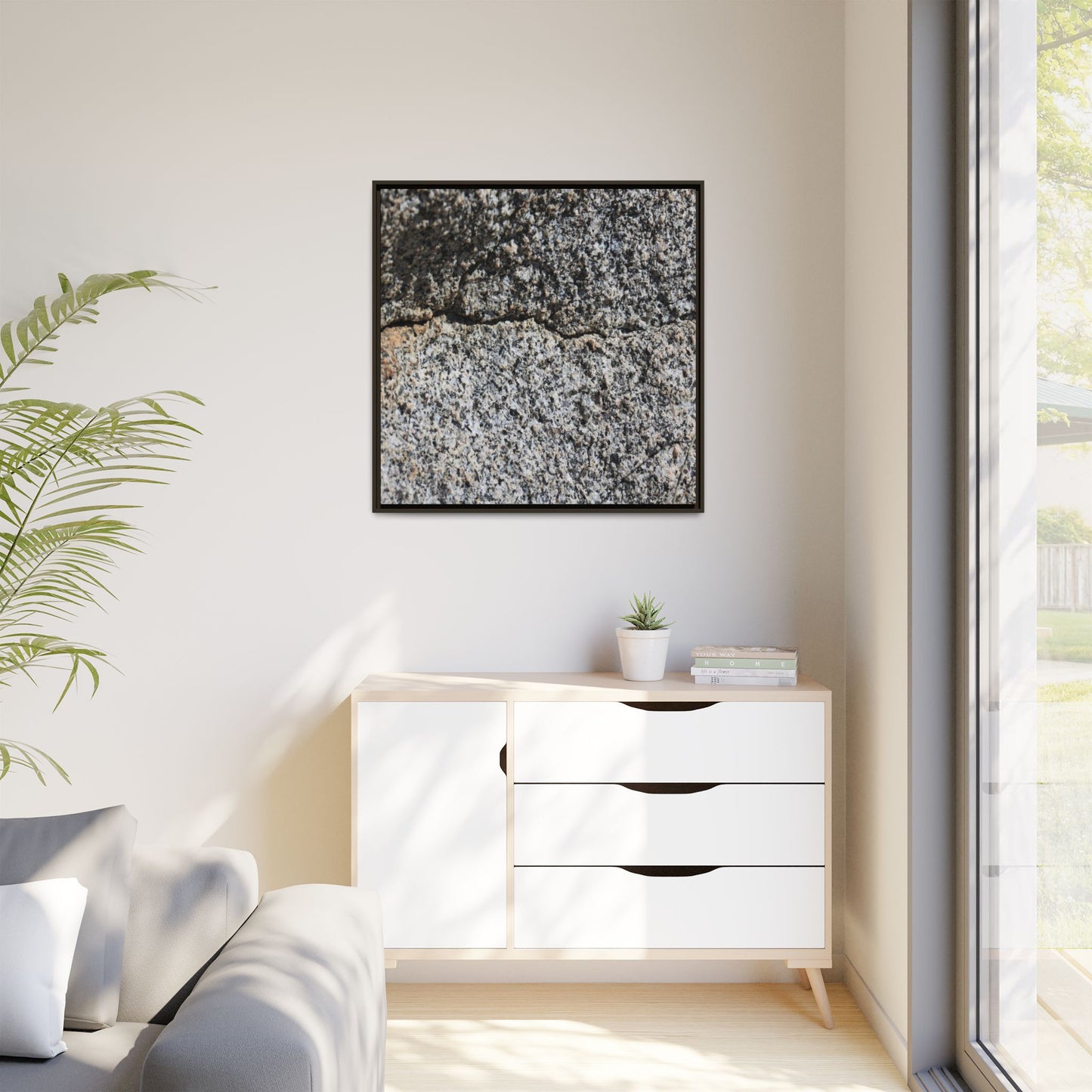 Weathered Stone Surface - Unique Stretched Canvas Wall Art