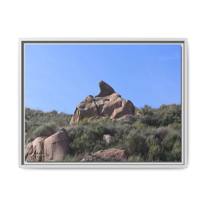 Sagebrush Landscape with Boulder Outcrop - Unique Stretched Canvas Wall Art - Art By Earth
