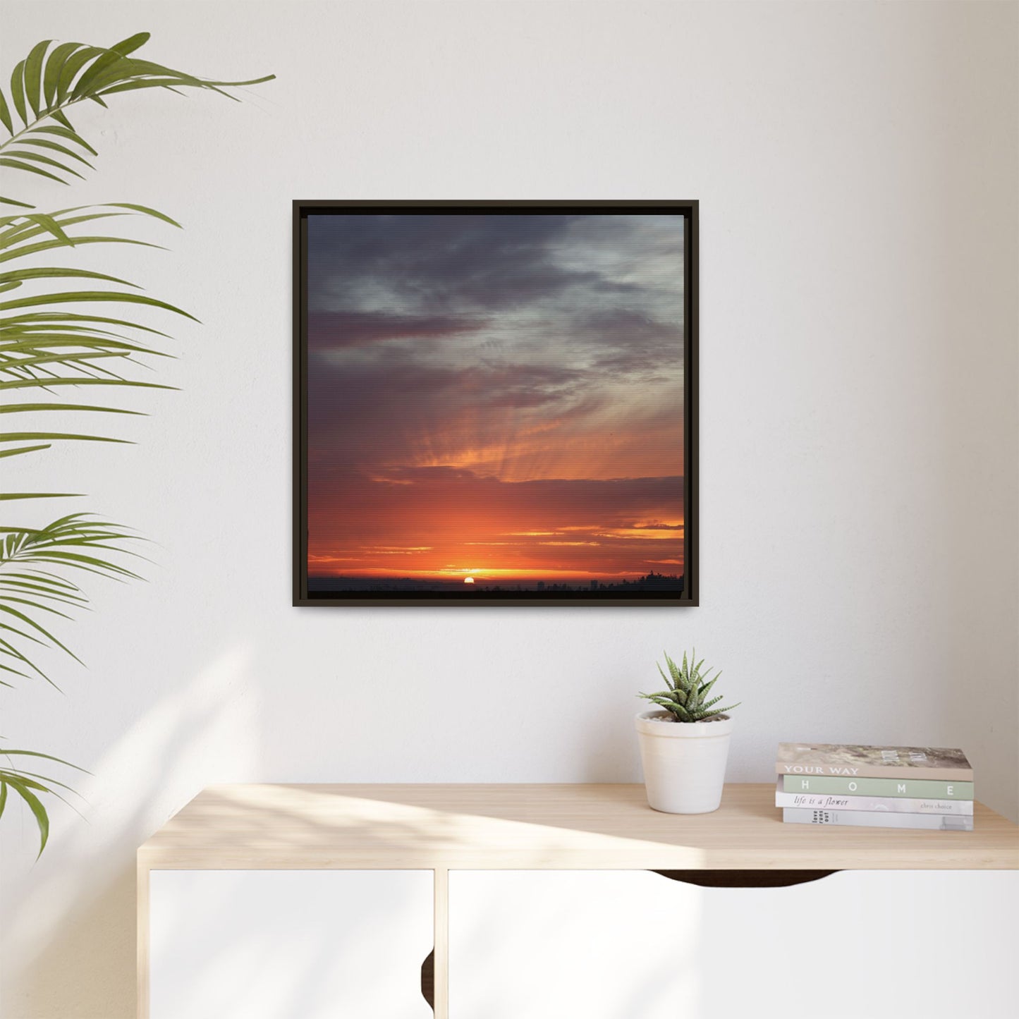 Fiery Horizon - Unique Stretched Canvas Wall Art - Art By Earth