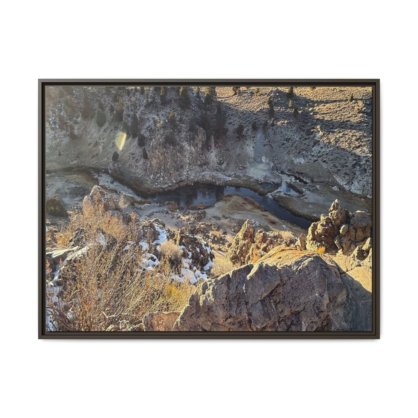 Fractured Landscape at Dawn - Unique Stretched Canvas Wall Art