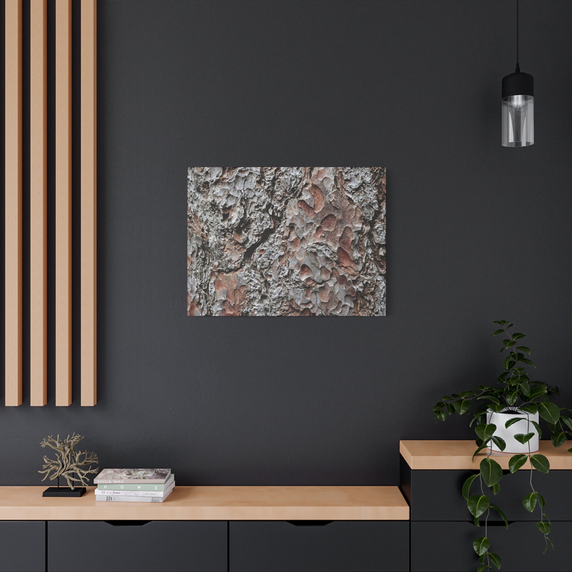 Textured Whispers of Bark - Unique Frameless Canvas Wall Art - Art By Earth
