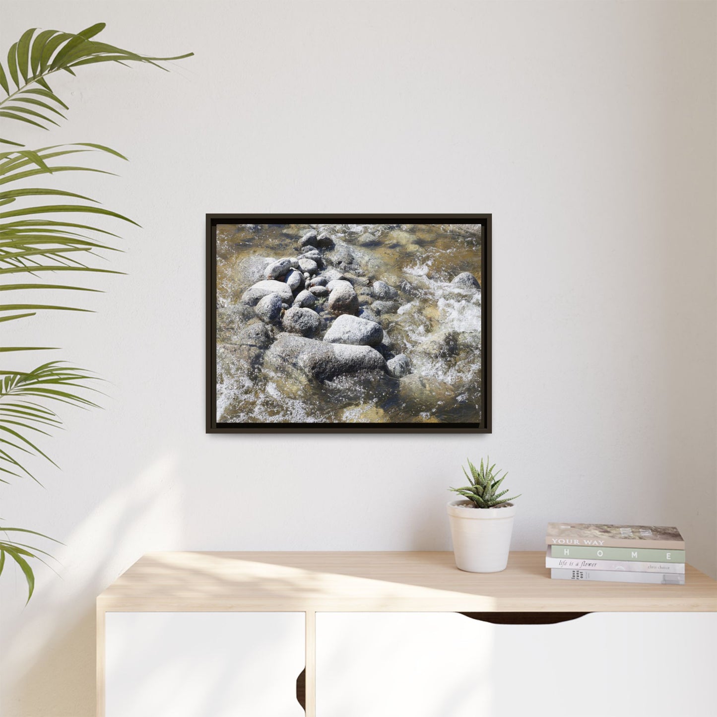 Mountain Stream Flow - Unique Stretched Canvas Wall Art - Art By Earth