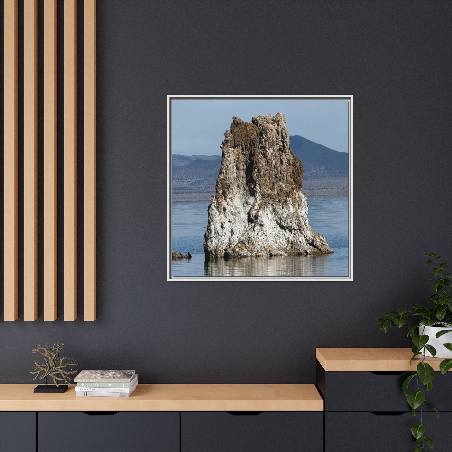Tufa Tower Reflection - Unique Stretched Canvas Wall Art
