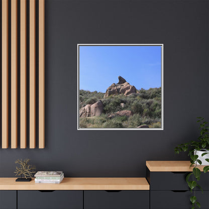 Sagebrush Landscape with Boulder Outcrop - Unique Stretched Canvas Wall Art - Art By Earth