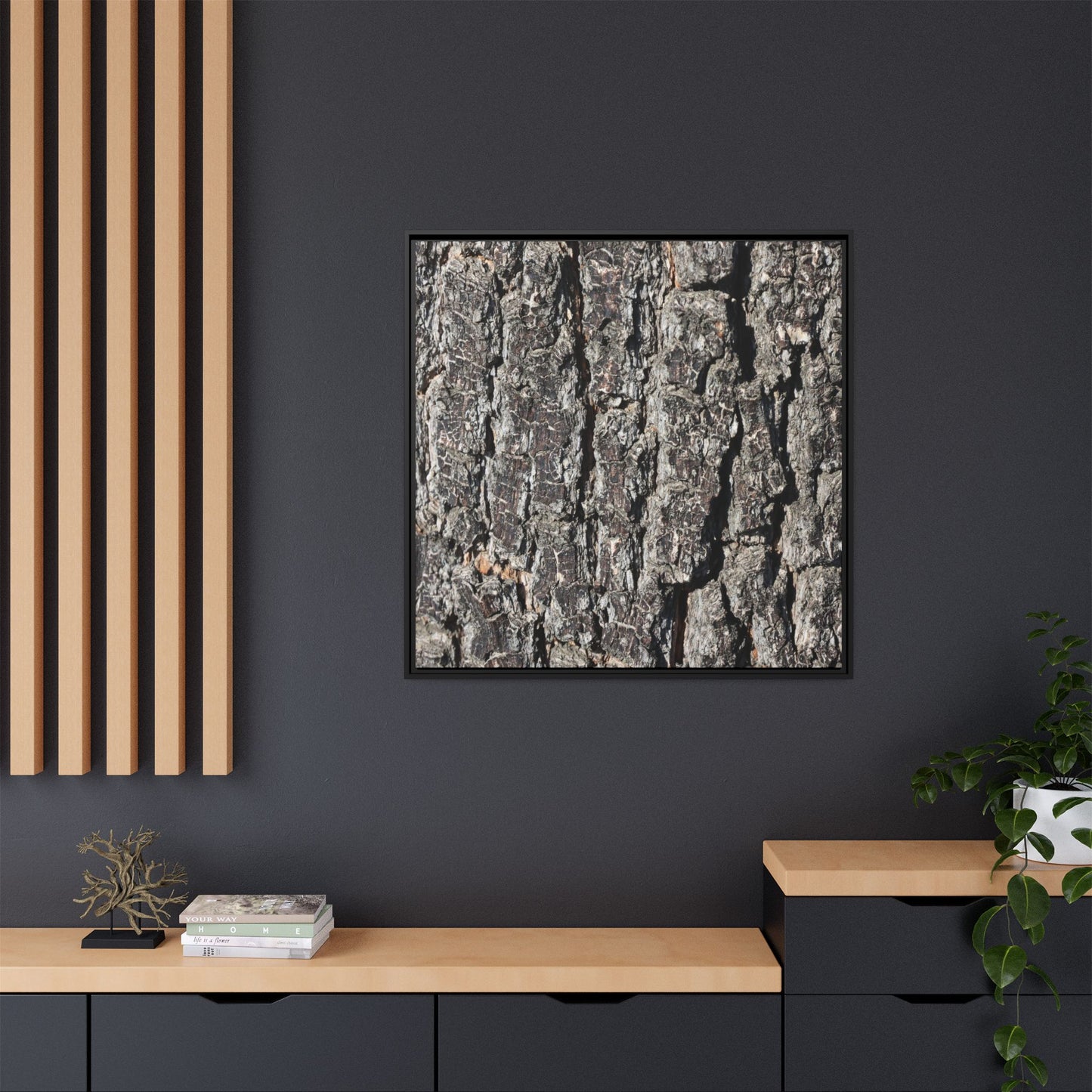 Bark Study in Gray - Unique Stretched Canvas Wall Art - Art By Earth