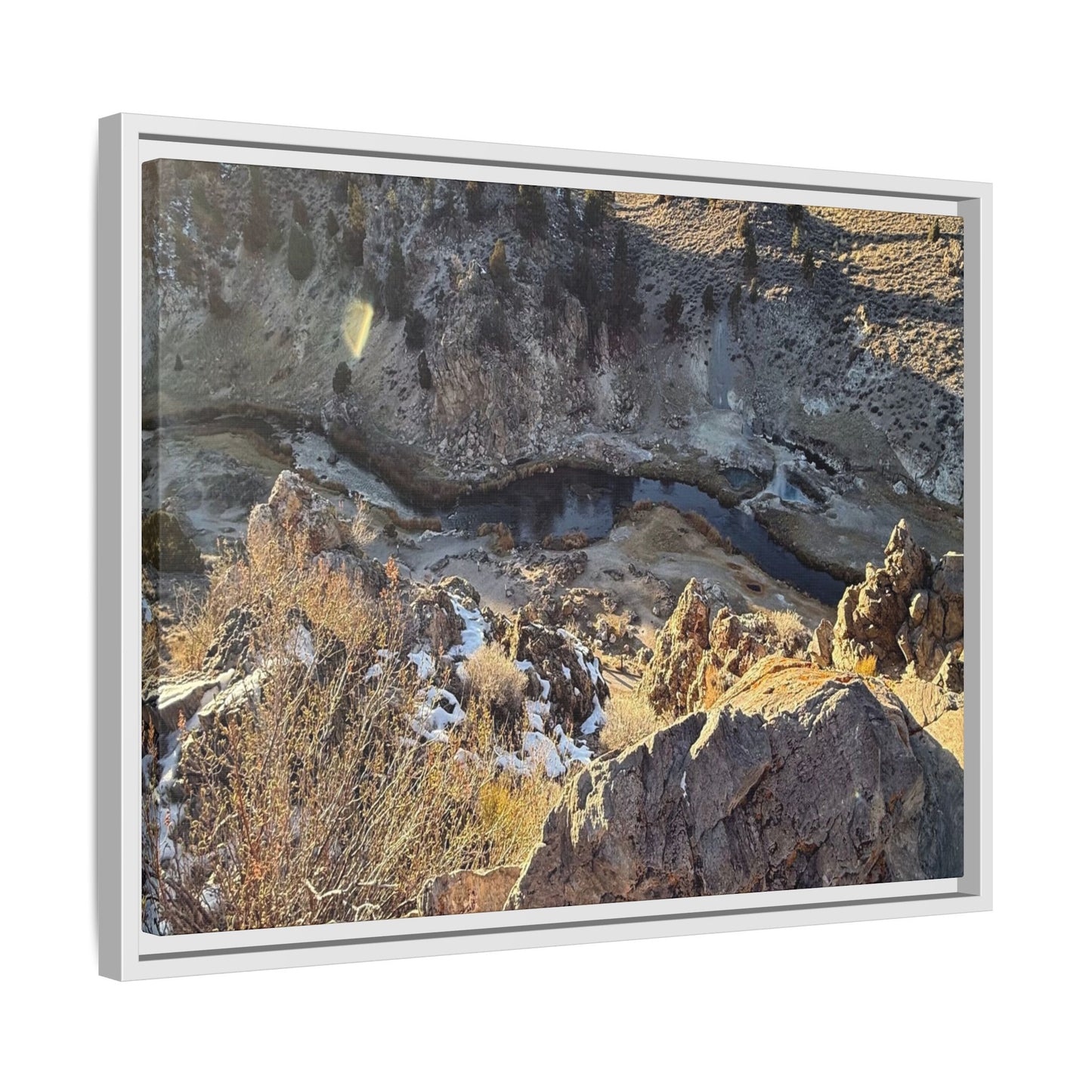 Fractured Landscape at Dawn - Unique Stretched Canvas Wall Art