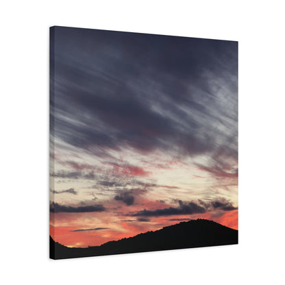 Sunset Over Mountains - Unique Frameless Canvas Wall Art - Art By Earth