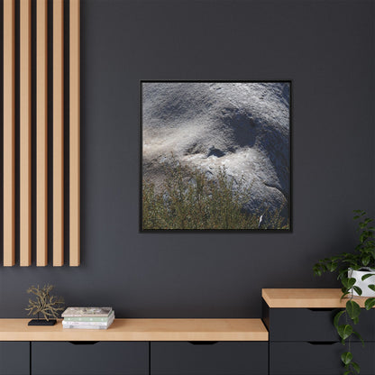 Weathered Boulder with Character - Unique Stretched Canvas Wall Art