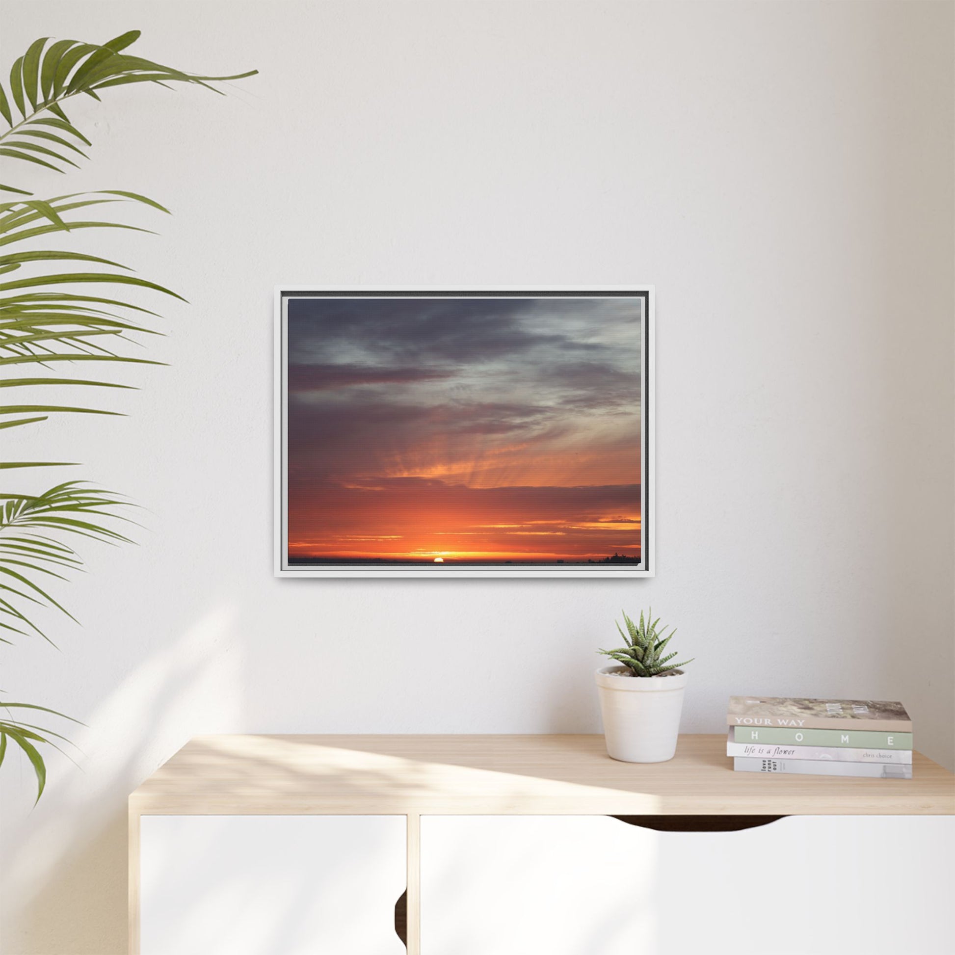 Fiery Horizon - Unique Stretched Canvas Wall Art - Art By Earth