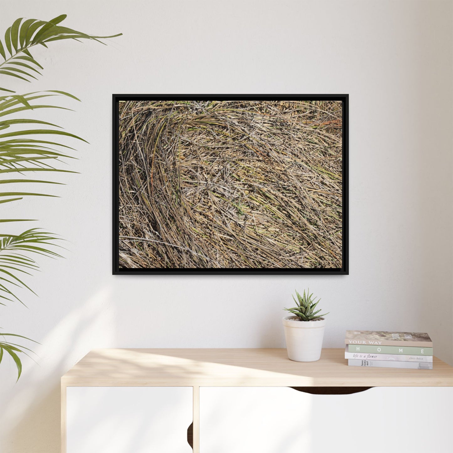 Tangled Grass Symphony - Unique Stretched Canvas Wall Art - Art By Earth