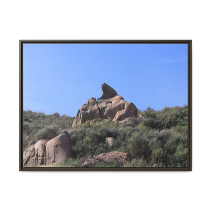 Sagebrush Landscape with Boulder Outcrop - Unique Stretched Canvas Wall Art - Art By Earth