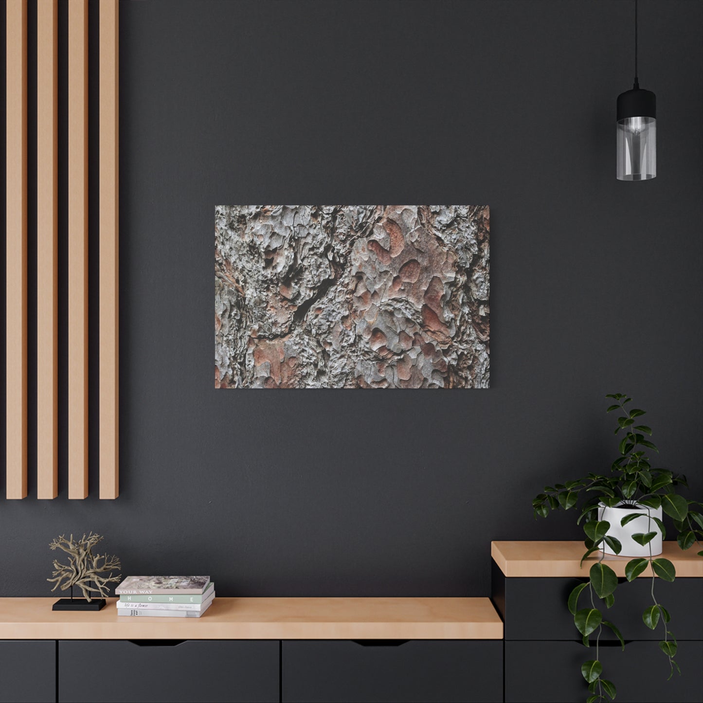 Textured Whispers of Bark - Unique Frameless Canvas Wall Art - Art By Earth
