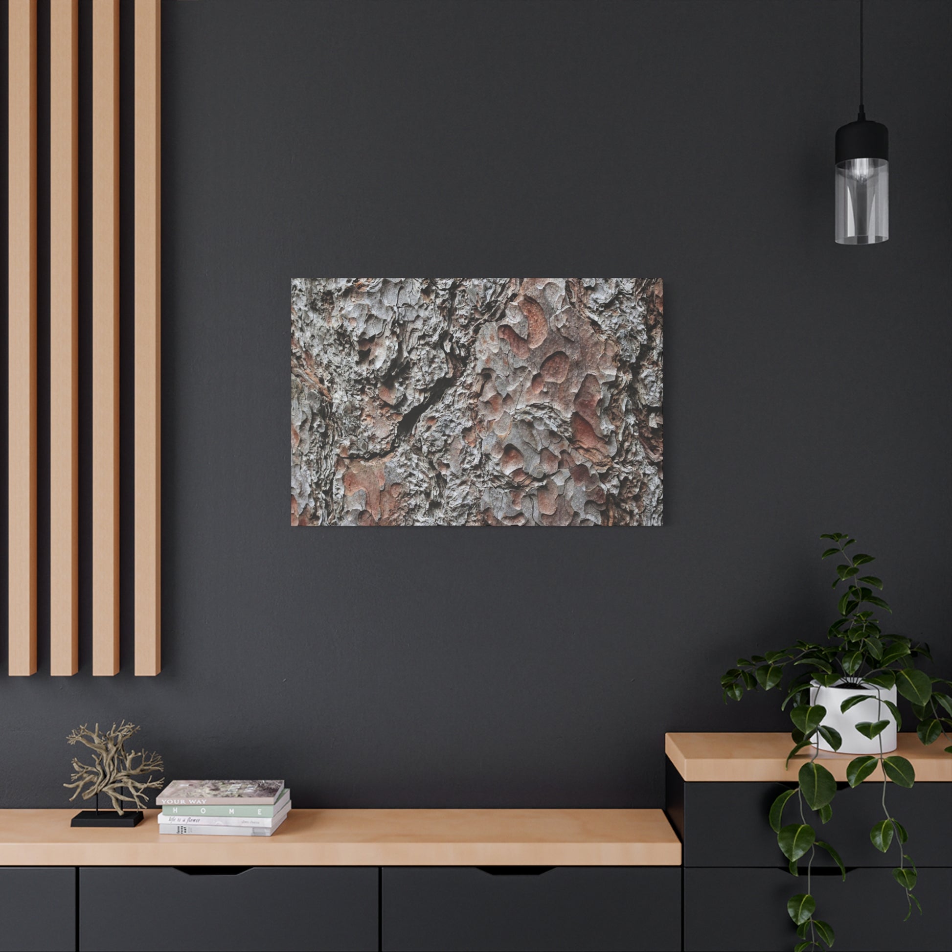 Textured Whispers of Bark - Unique Frameless Canvas Wall Art - Art By Earth