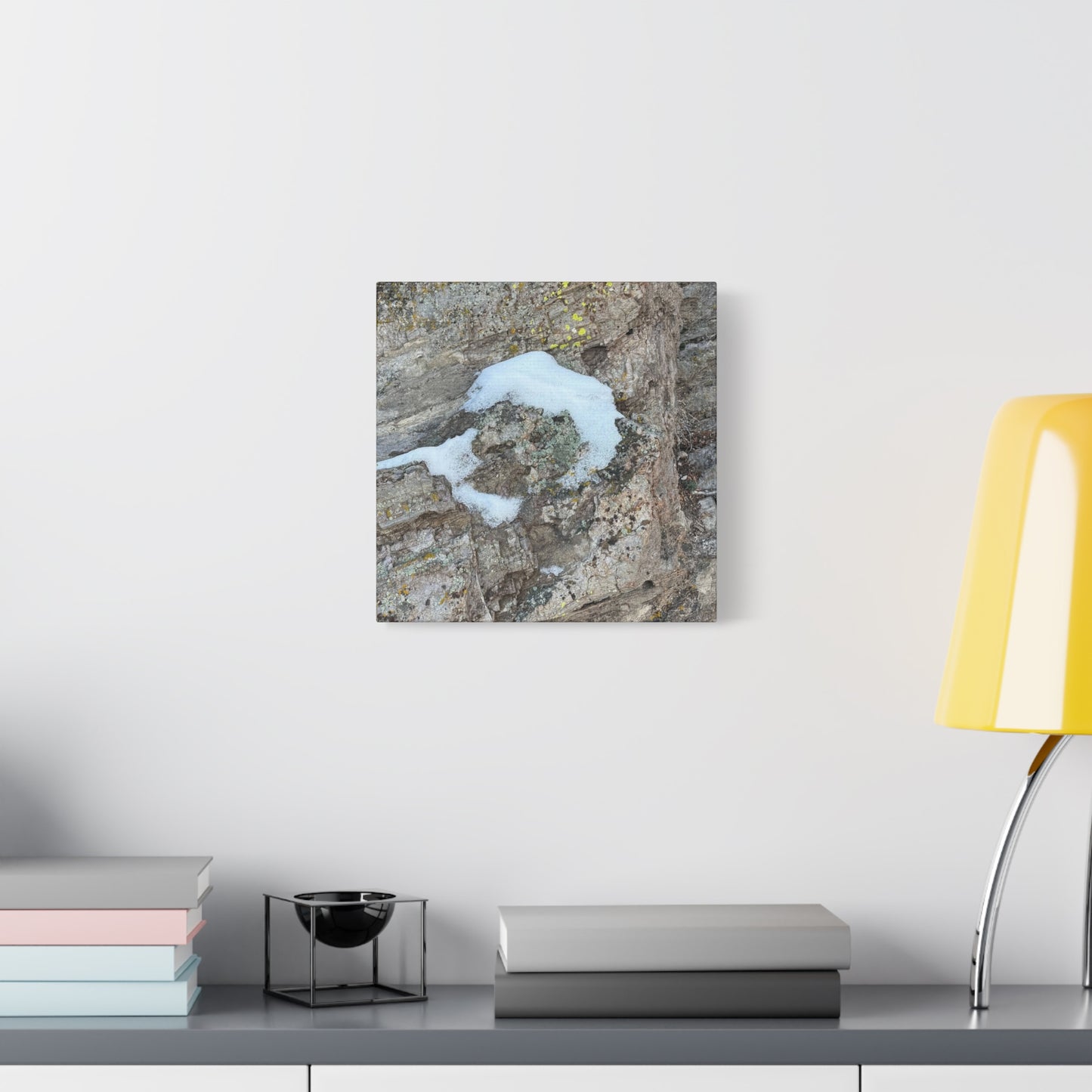Snow on Stone - Unique Frameless Canvas Wall Art