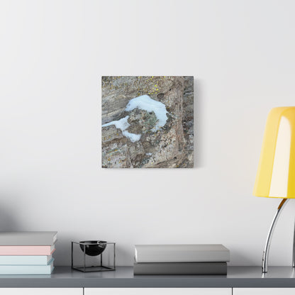 Snow on Stone - Unique Frameless Canvas Wall Art