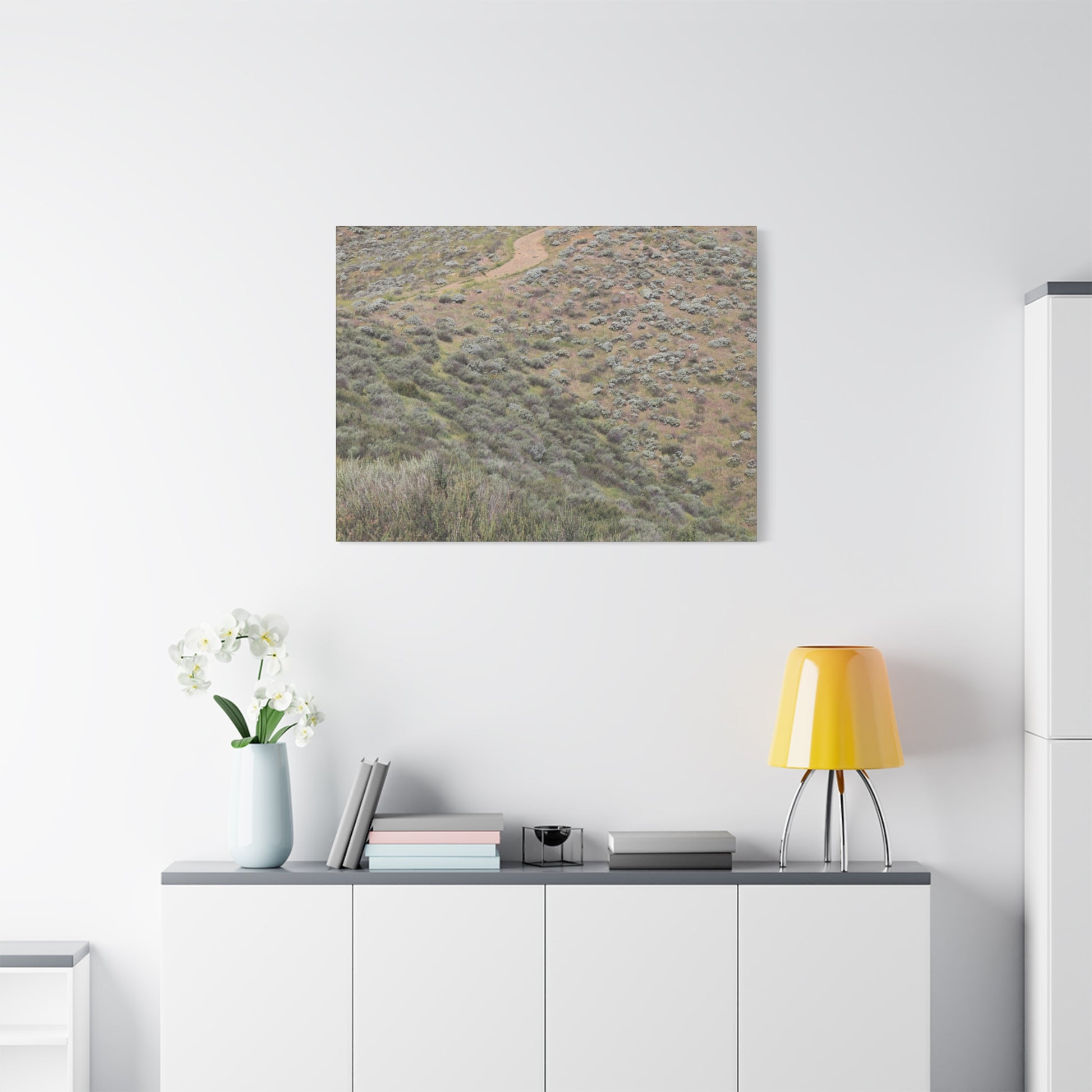 Desert Path Through Sagebrush - Unique Frameless Canvas Wall Art - Art By Earth