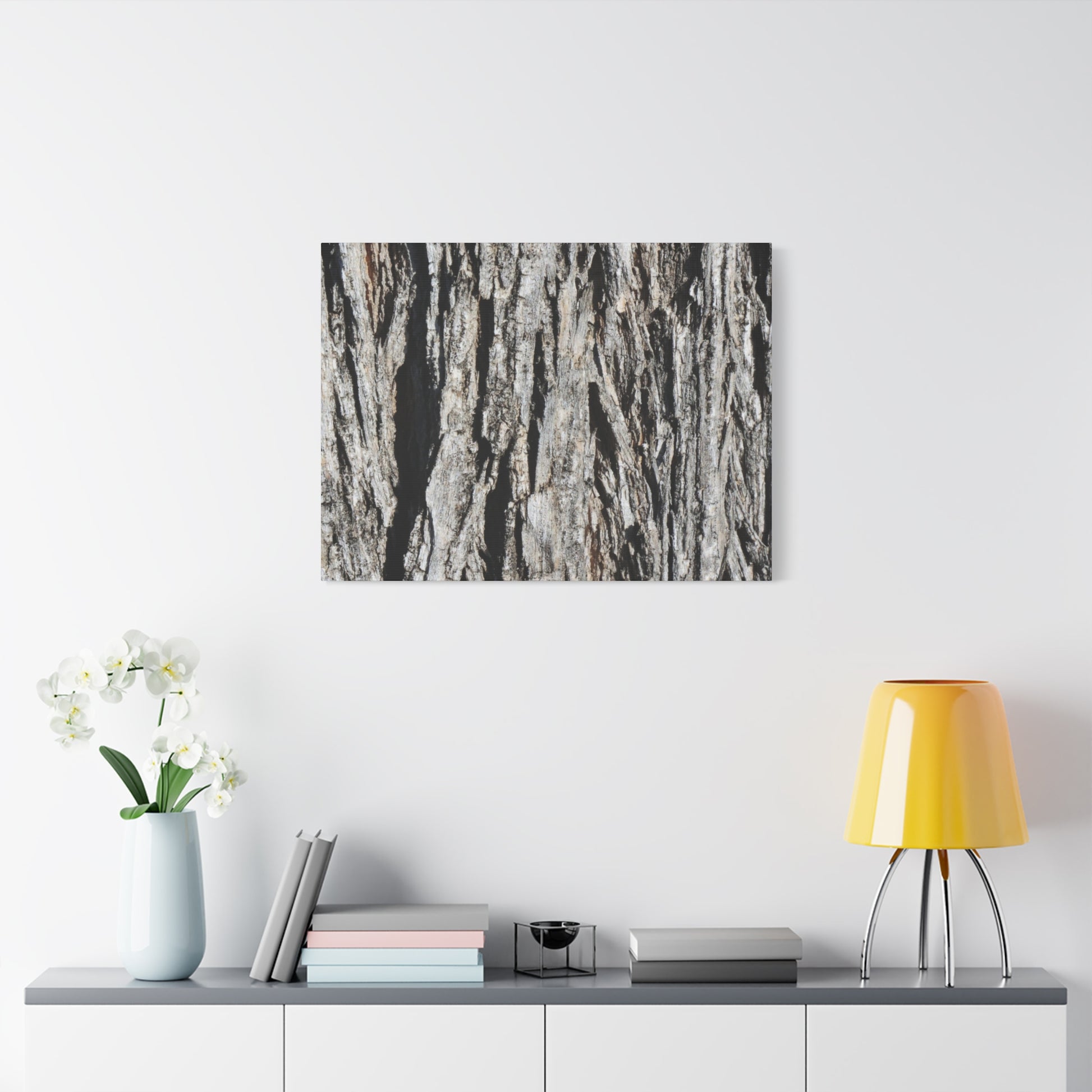 Bark Layers in Monochrome - Unique Frameless Canvas Wall Art - Art By Earth