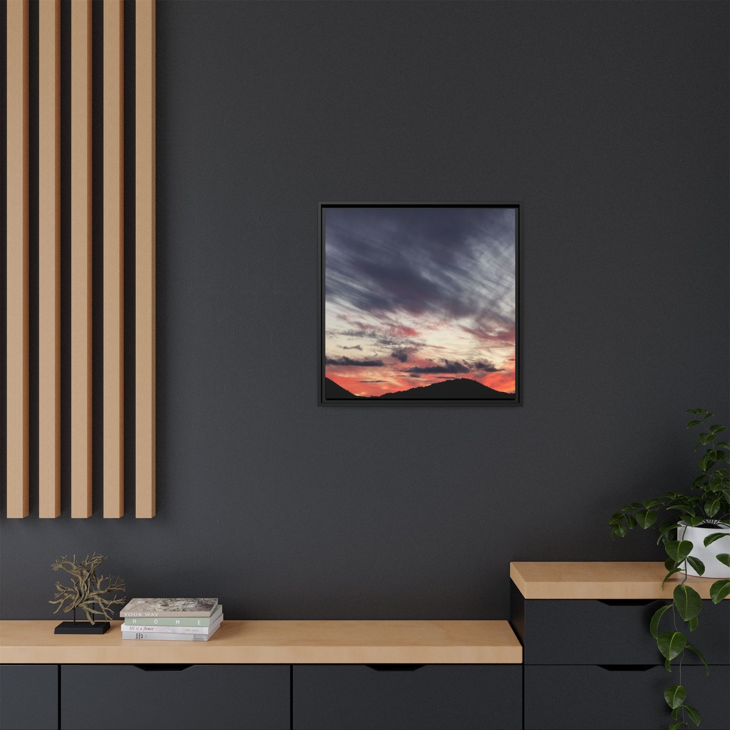 Fiery Sky at Dusk - Unique Stretched Canvas Wall Art - Art By Earth