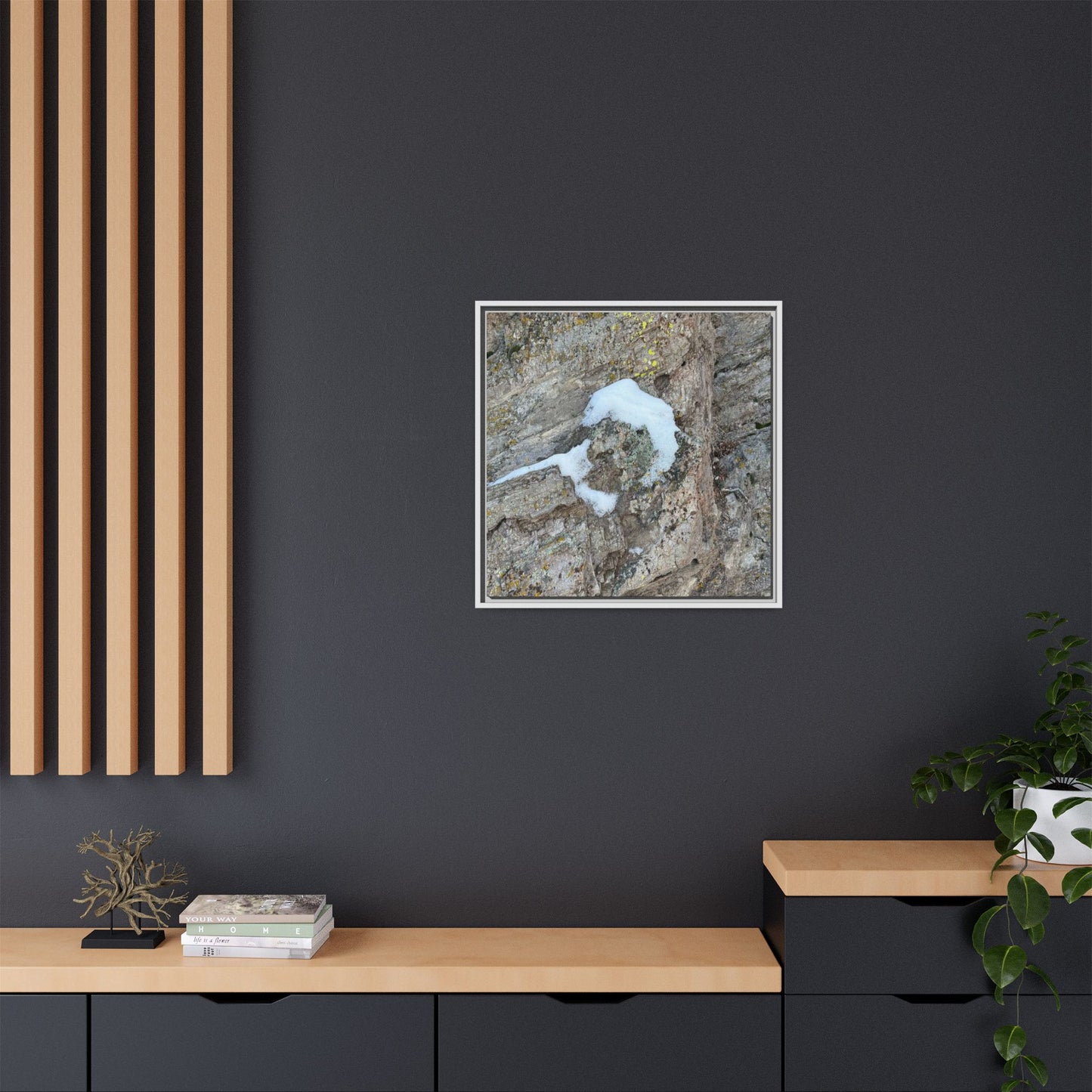 Lichen's Embrace - Unique Stretched Canvas Wall Art