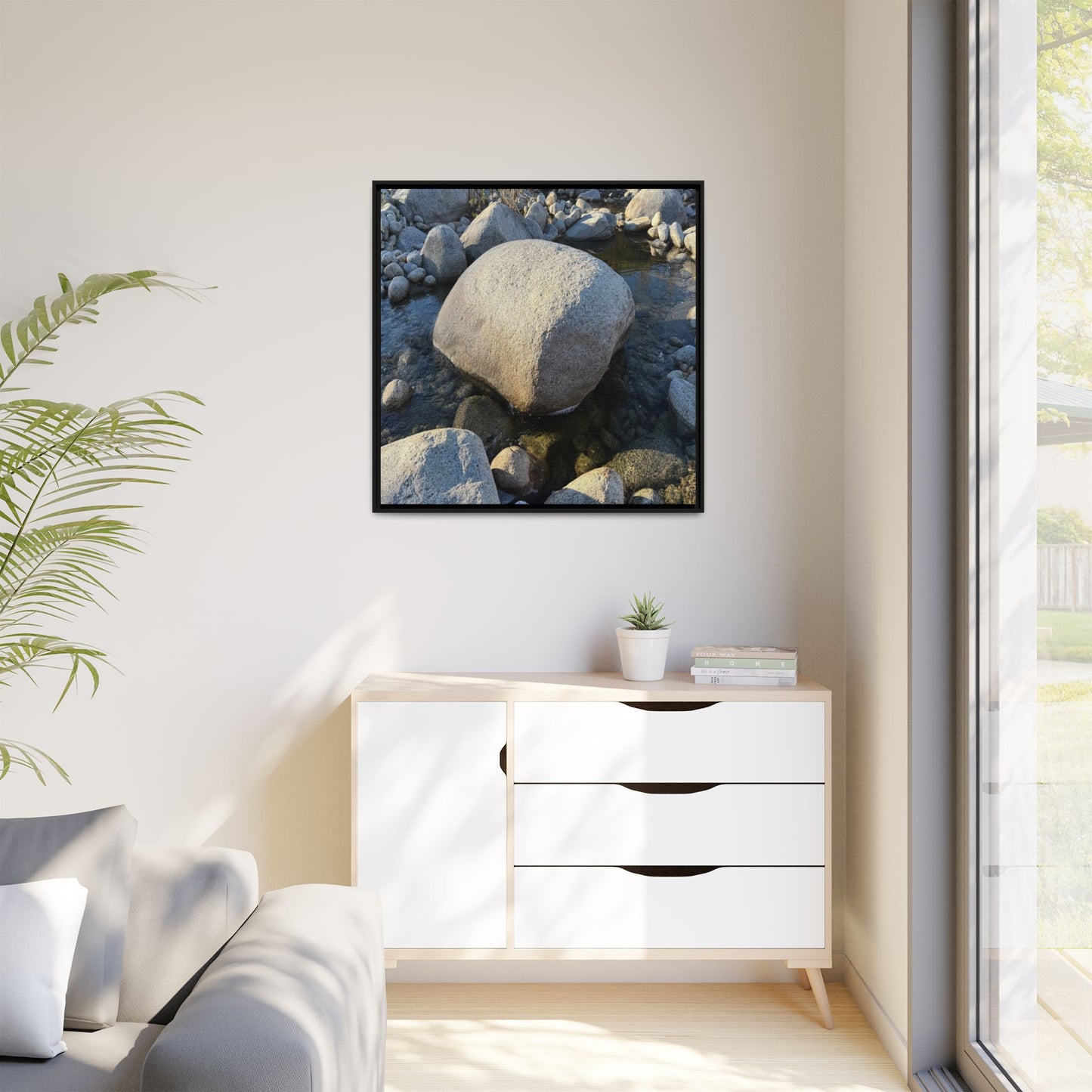 Rocky Riverbed - Unique Stretched Canvas Wall Art - Art By Earth