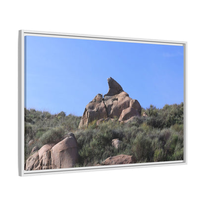 Sagebrush Landscape with Boulder Outcrop - Unique Stretched Canvas Wall Art - Art By Earth