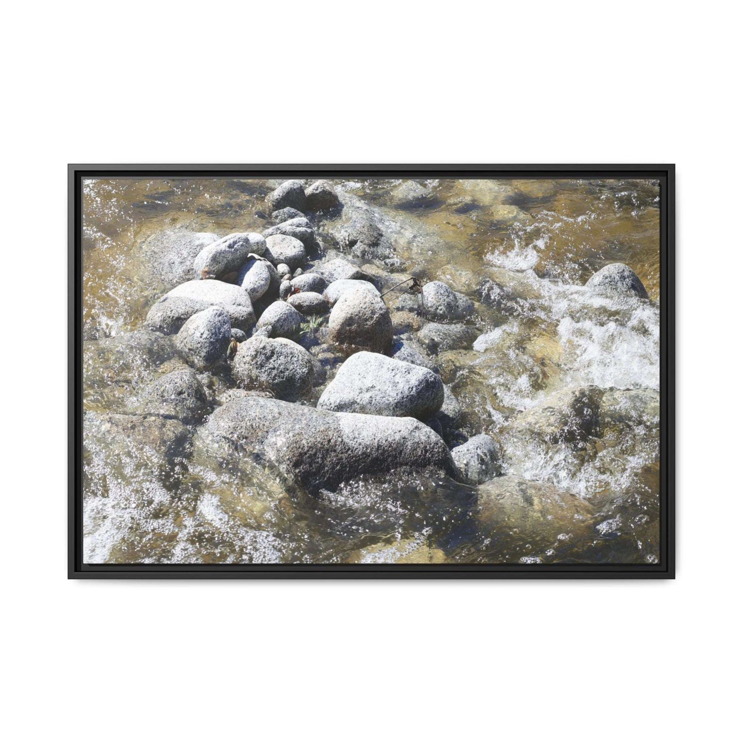 Mountain Stream Flow - Unique Stretched Canvas Wall Art - Art By Earth