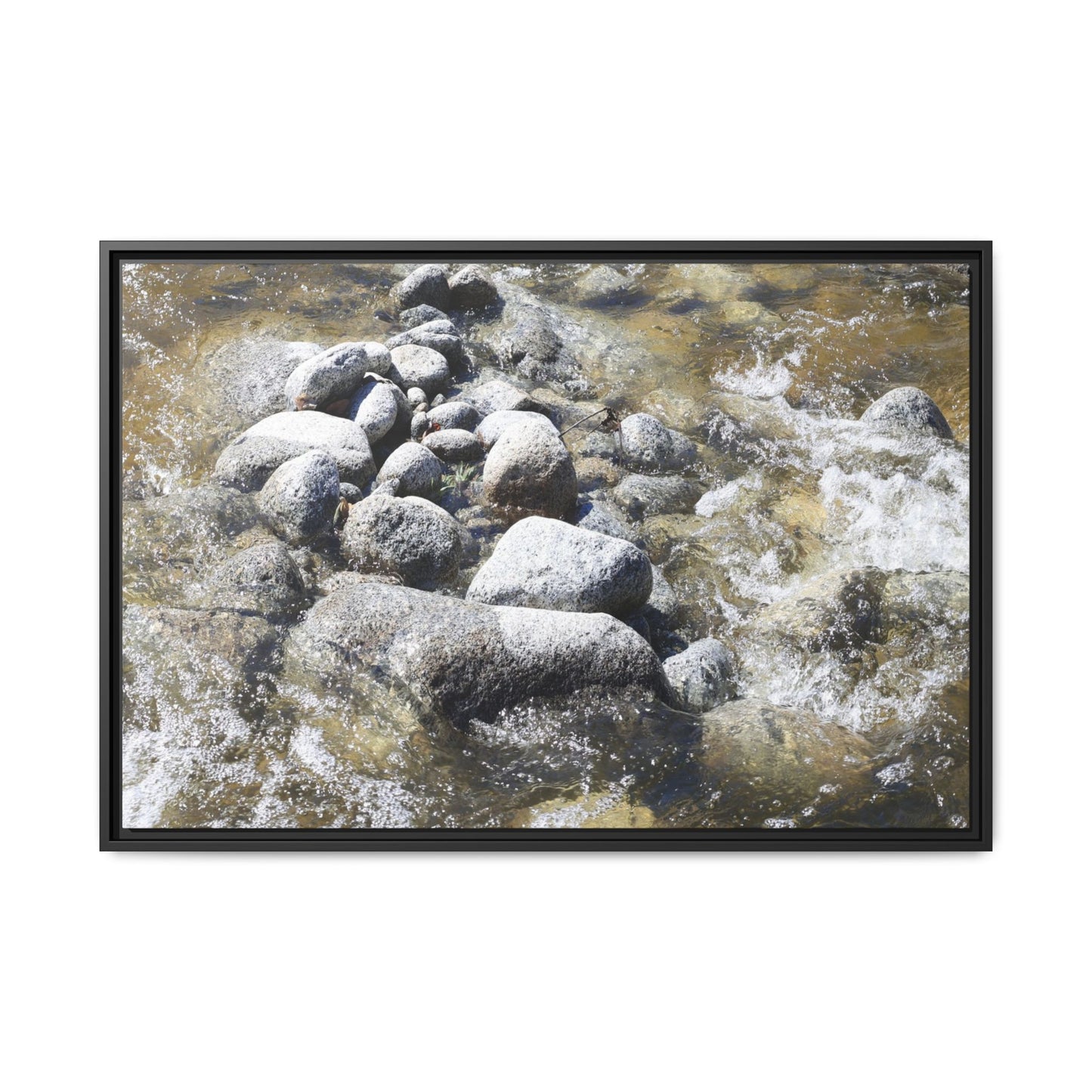 Mountain Stream Flow - Unique Stretched Canvas Wall Art - Art By Earth