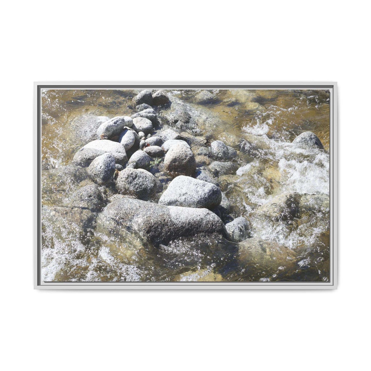 Mountain Stream Flow - Unique Stretched Canvas Wall Art - Art By Earth