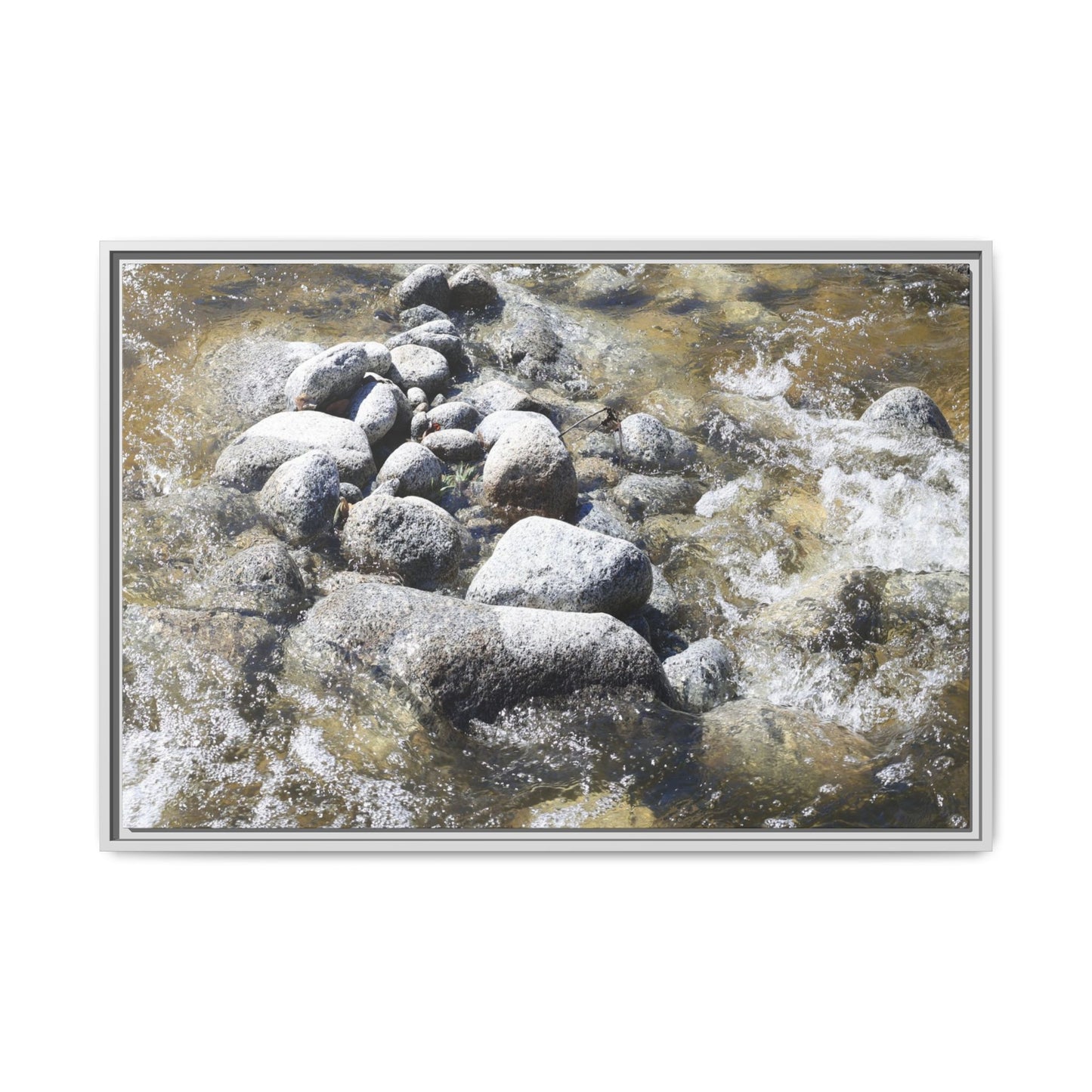 Mountain Stream Flow - Unique Stretched Canvas Wall Art - Art By Earth