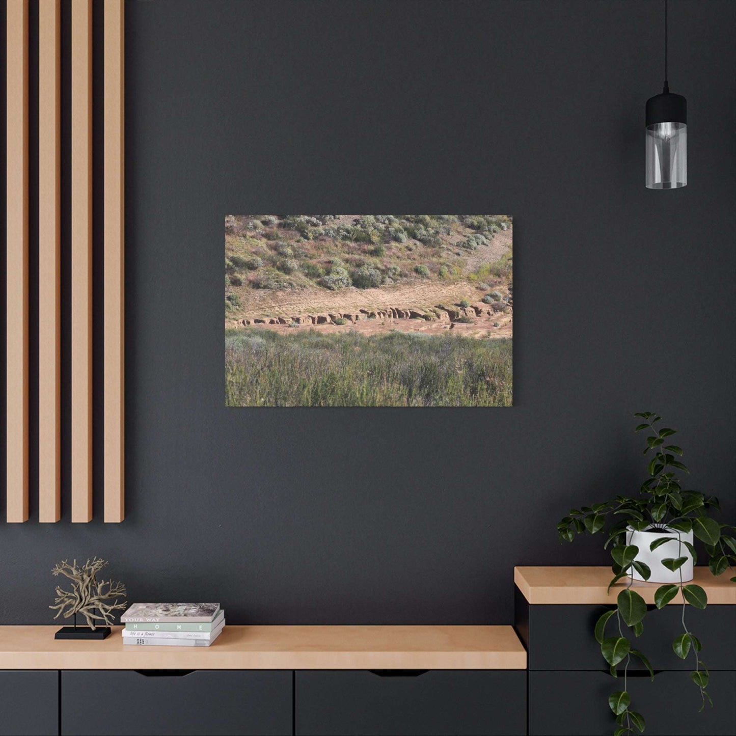 Ancient Dwellings in the Desert Valley - Unique Frameless Canvas Wall Art - Art By Earth