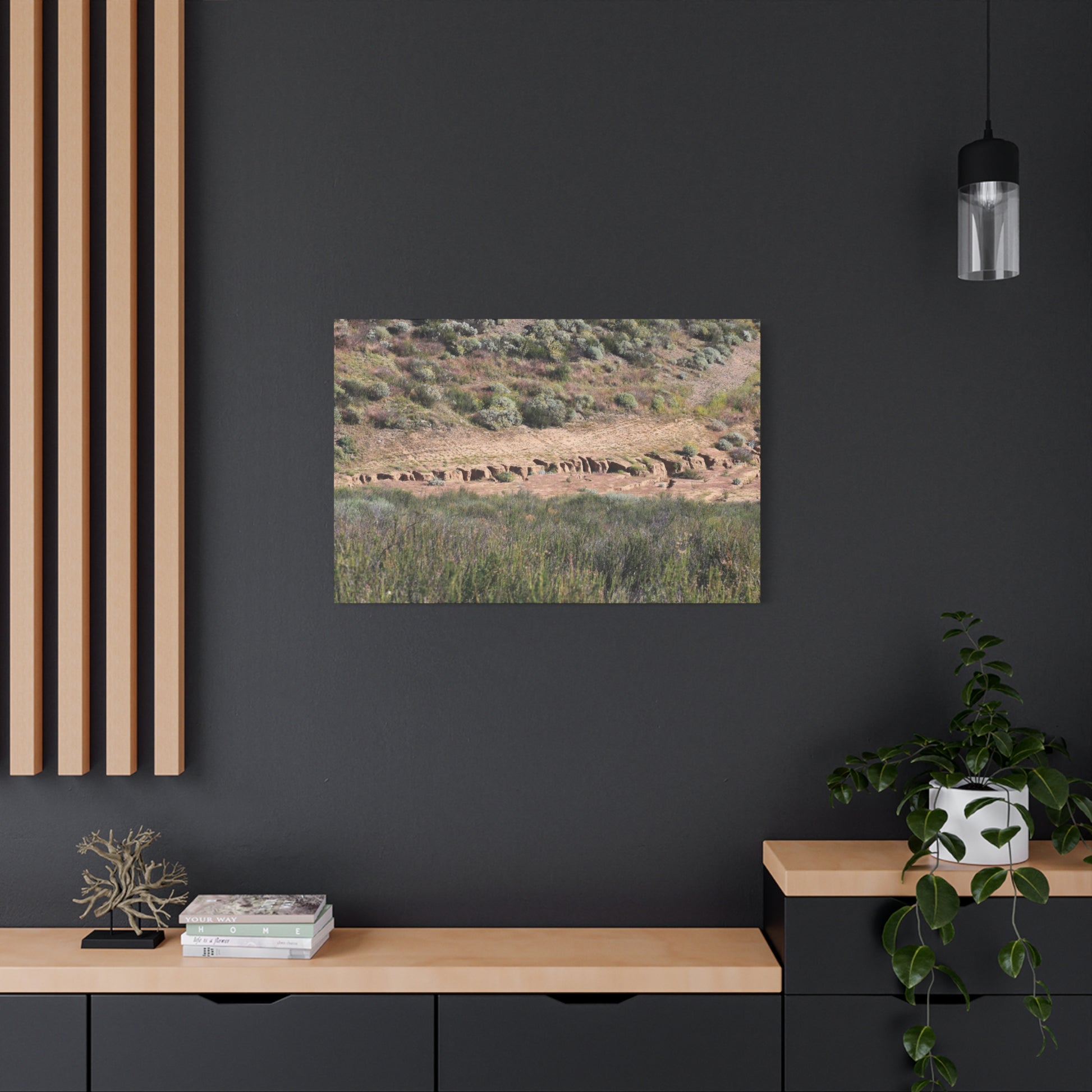 Ancient Dwellings in the Desert Valley - Unique Frameless Canvas Wall Art - Art By Earth