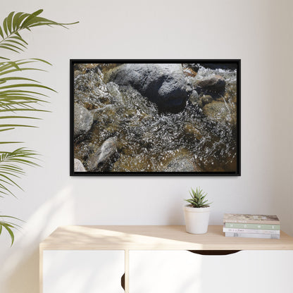 Water's Dance Over Stone - Unique Stretched Canvas Wall Art - Art By Earth