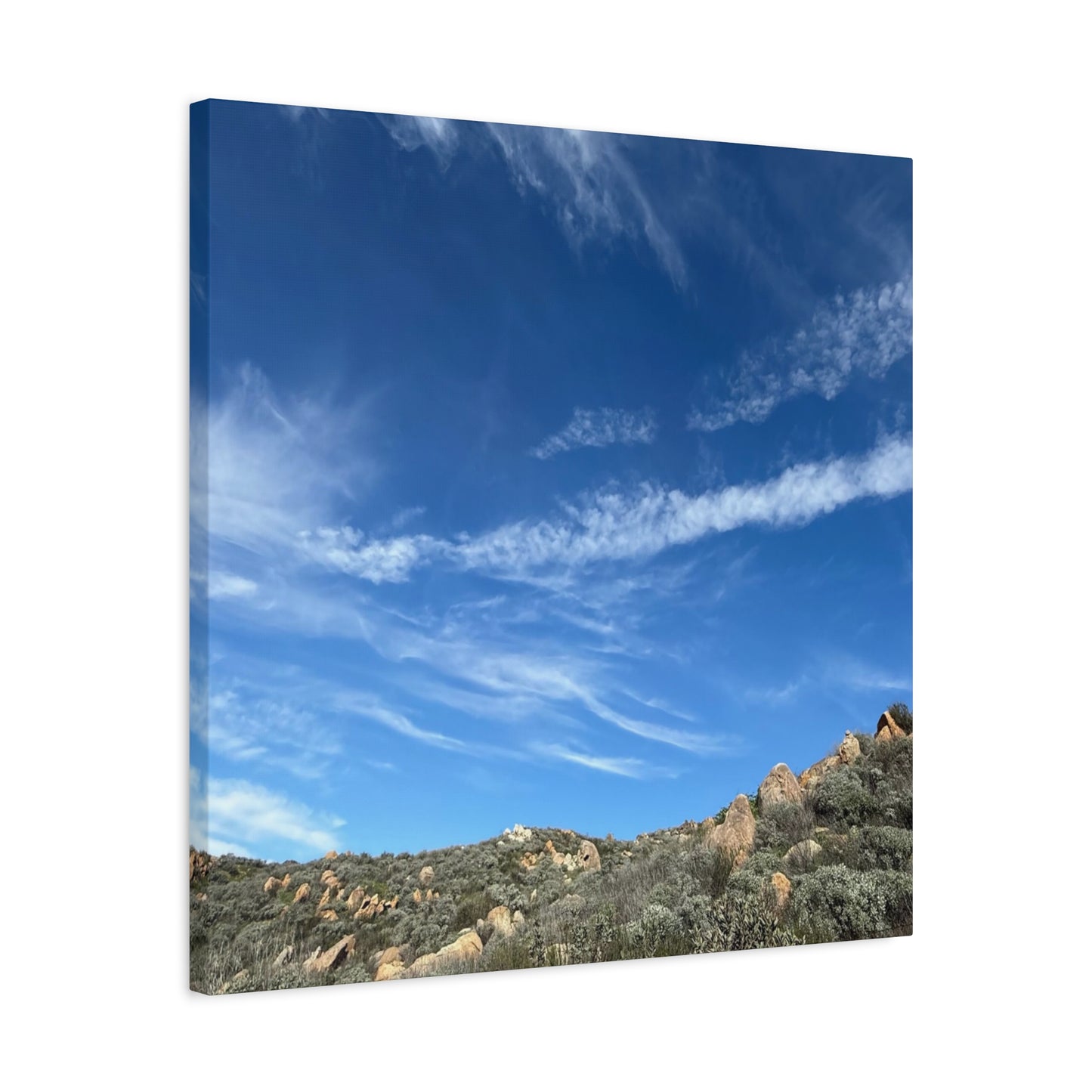 Desert Hills Under Blue Sky - Unique Frameless Canvas Wall Art - Art By Earth