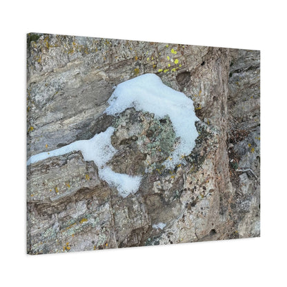 Snow on Stone - Unique Frameless Canvas Wall Art
