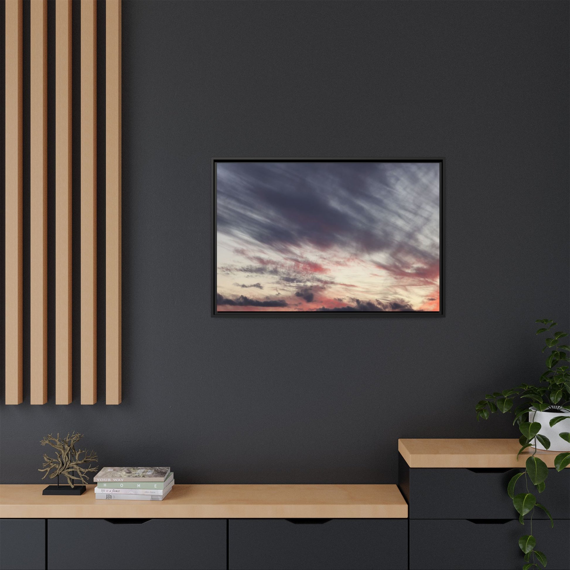 Fiery Sky at Dusk - Unique Stretched Canvas Wall Art - Art By Earth