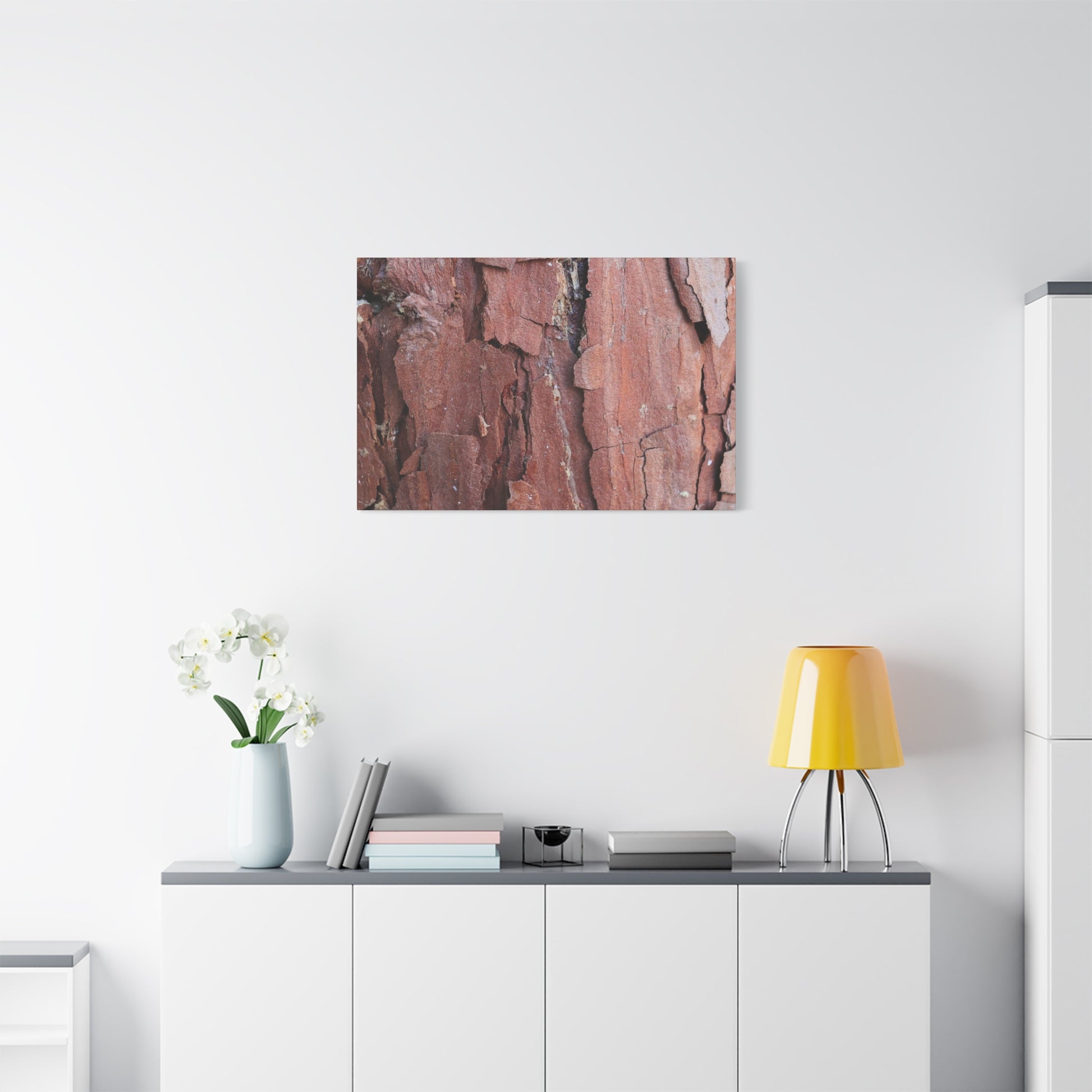 Crimson Fissures - Unique Frameless Canvas Wall Art - Art By Earth