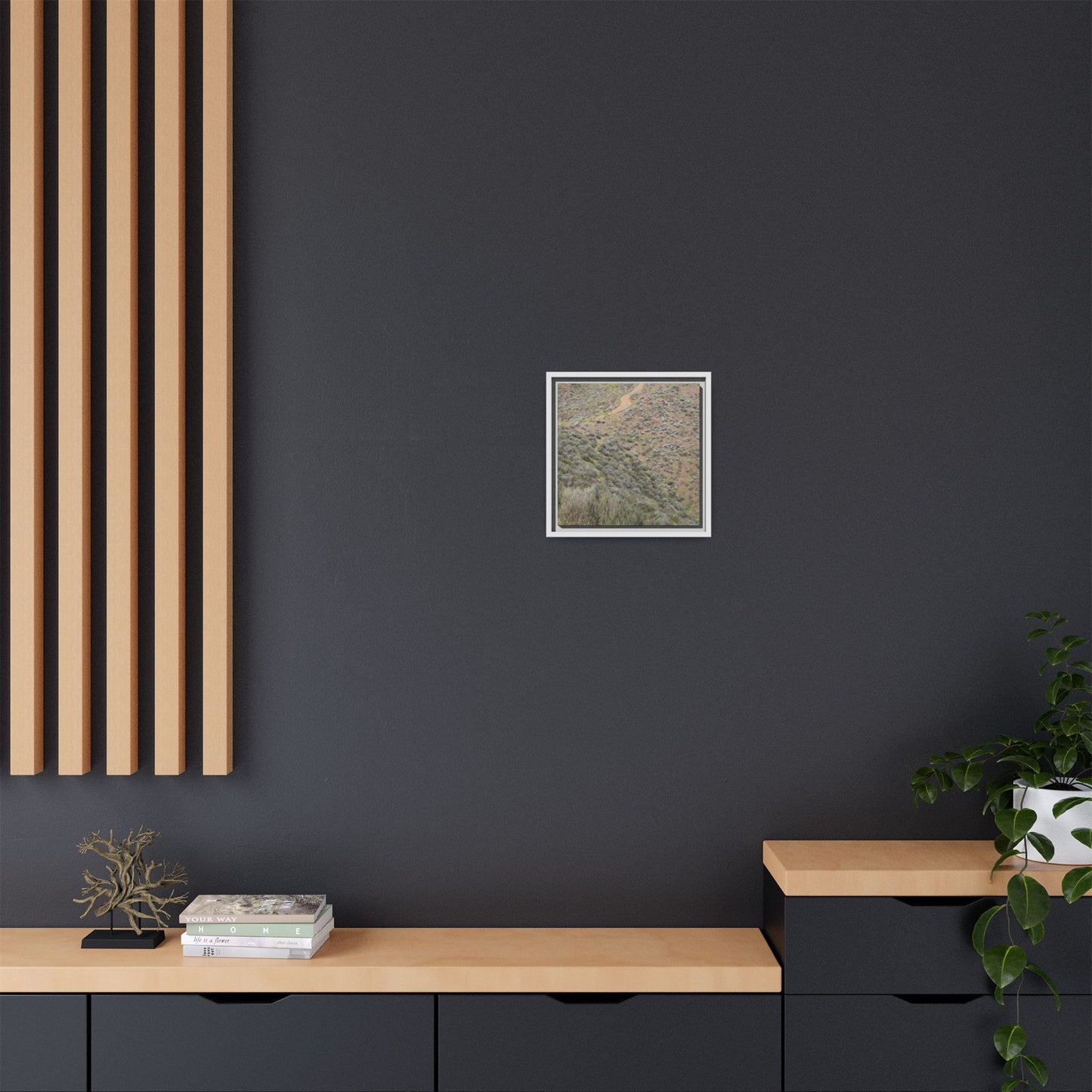 Arid Landscape with Winding Path - Unique Stretched Canvas Wall Art - Art By Earth