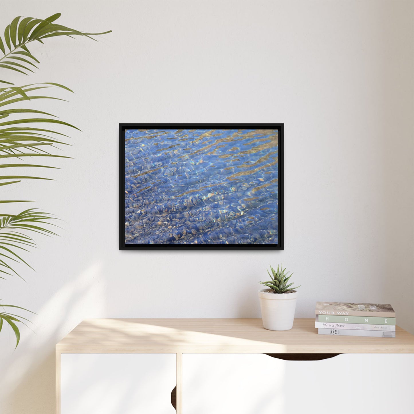 Aqua Fragments - Unique Stretched Canvas Wall Art