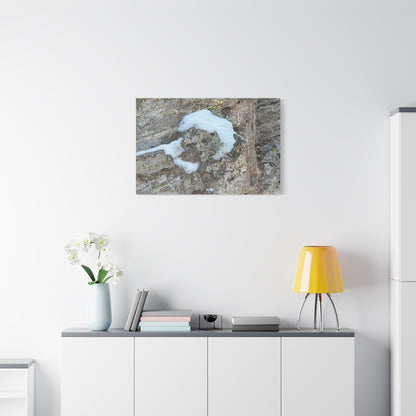 Snow on Stone - Unique Frameless Canvas Wall Art