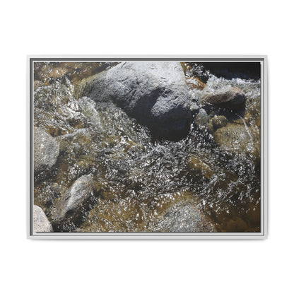 Water's Dance Over Stone - Unique Stretched Canvas Wall Art - Art By Earth
